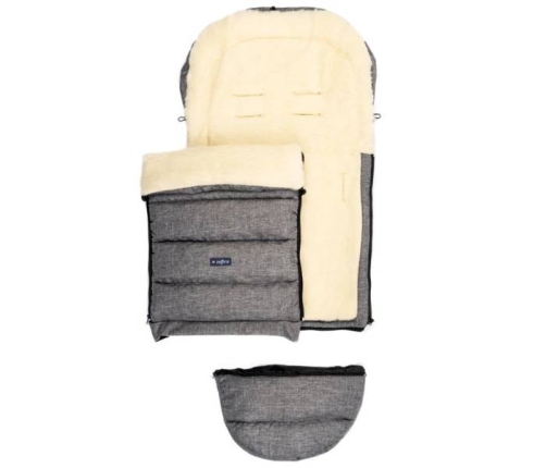 Zaffiro iGrow Śpiworek Do Wózka Wełna Melanż Szary