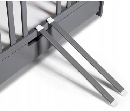 Klupś Łóżeczko IWO z Szufladą i Barierką Ochronną Szary