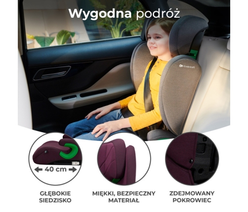 Kinderkraft Junior Fix 2 I-Size Cherry Pearl Детское автокресло 15-36 кг