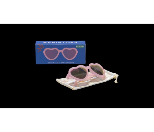 Babiators Heart Frosted Pink Polaryzacja P-HRT503-S Rozmiar 0-2+ Purple Mirrored Lens
