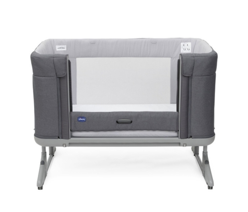 Chicco Next2Me Forever Łóżeczko Dostawne 3w1 do 22kg Slate Grey + Prześcieradło 2szt Pink Pois