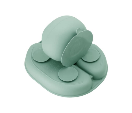 MoMi AMI Zestaw Silikonowych Naczyń dla Dzieci Zielony