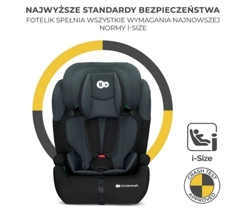 Kinderkraft Comfort Up I-Size Fotelik Samochodowy 9-36 kg Czarny