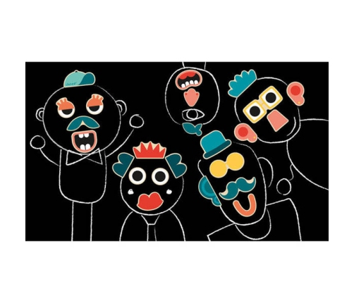 Janod Magnesy Mix and Match Portrety 24 szt. 2+