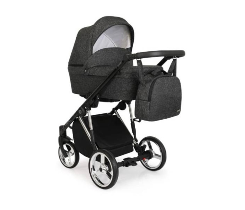 Kunert Molto Premium Wózek Głęboko-Spacerowy 2w1 Grafit Jeans Złota Rama Koła Żelowe