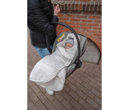 Lodger Wodoodporny Wielofunkcyjny Otulacz z Polarowym Wnętrzem Jasnobeżowy Szary Taslon Drizzle