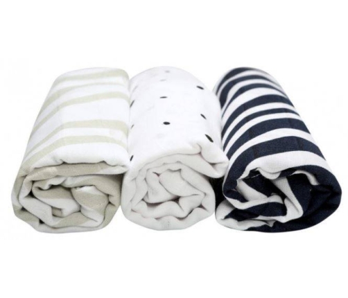 Motherhood Pieluszki Muślinowe 70x80 cm 3 szt Zebra Niebieska