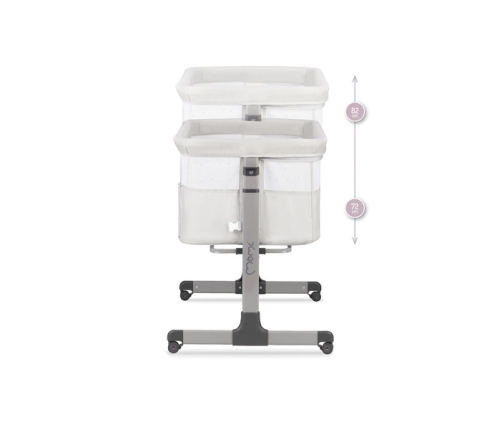 MoMi Revo Łóżeczko Dostawne 2w1 Jasnoszare + Torba Transportowa