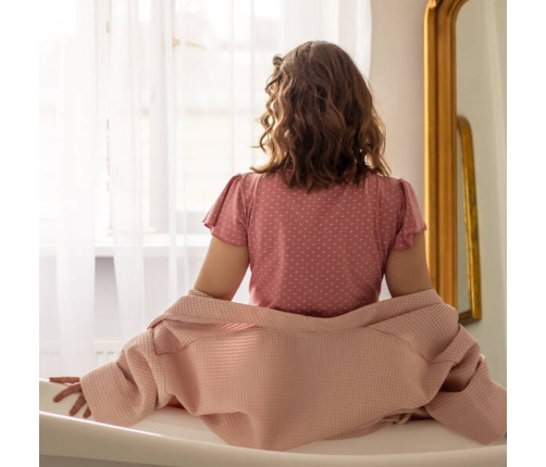 Eevi Linda Koszula Ciążowa Różowa Serca Rozmiar S