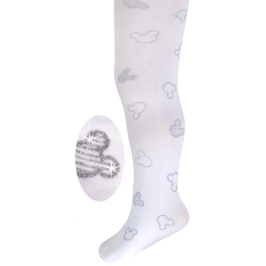 Milusie Rajstopy Białe Brokatowa Myszka Miki 80-86