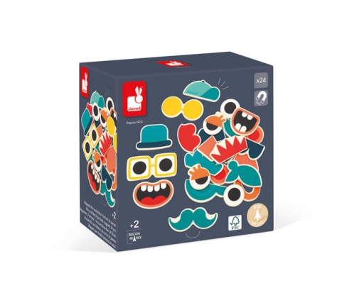 Janod Magnesy Mix and Match Portrety 24 szt. 2+