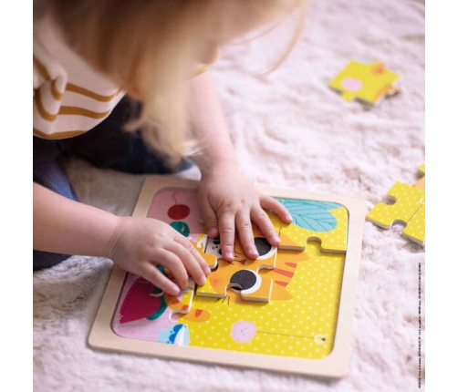 Janod Puzzle Drewniane 9 Elementów 18m+ Kotek Orzeszek