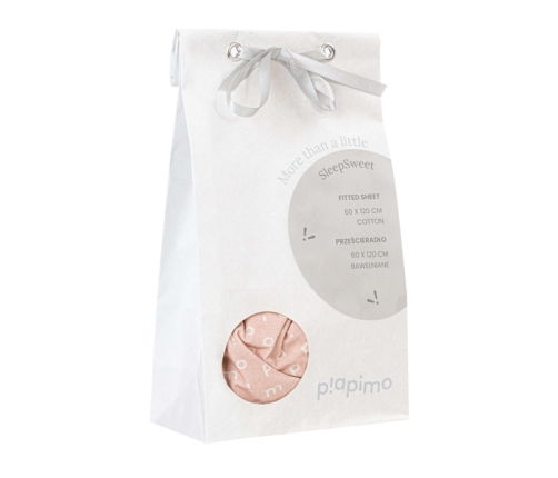 Piapimo SleepSweet Prześcieradło Do Wózka z Haftem 80 x 40 cm Białe