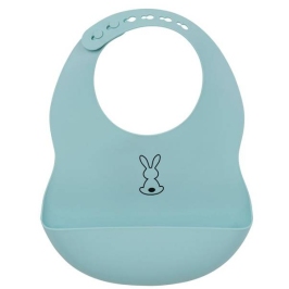 Nattou Śliniak Silikonowy z Zapięciem, bez BPA Jasnoniebieski