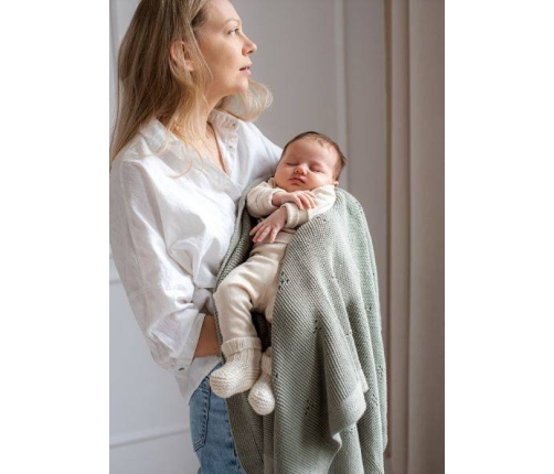 Poofi Kocyk Bawełniany Paris Khaki 80x100