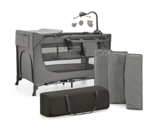 KinderKraft Joy 2 Łóżeczko Turystyczne z Akcesoriami Dark Grey