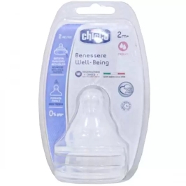 Chicco Smoczek Na Butelkę Silikonowy 2 Szt, Przepływ Średni 2+