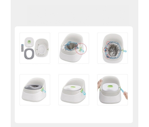 Ines&John Nocnik Dziecięcy Premium White / Grey / Green