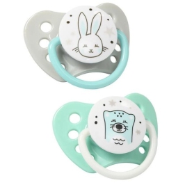 Babyono Smoczek Anatomiczny Silikonowy 2 Sztuki 0-3 M-cy Natural Nursing 1226/01