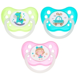 Canpol Babies Smoczek Uspokajający Silikonowy Ortodontyczny 0-6 m-cy Toys Mix Kolorów