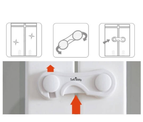 Safe Teddy Zabezpieczenie Blokada Szafek z Klejem 2 szt.