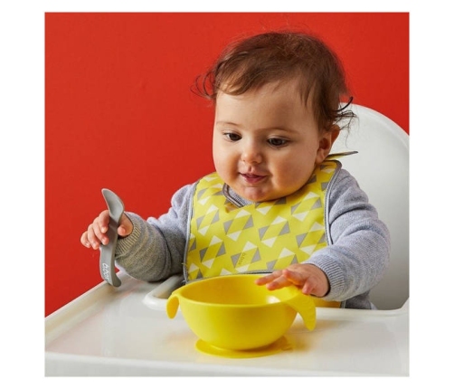 B.Box Silikonowa Miseczka Z Łyżką Lemon Sherbet