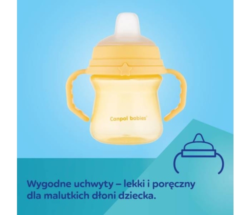 Canpol Babies FirstCup Kubek z Silikonowym Ustnikiem 150ml Bonjour Paris Różowy 56/612_pin