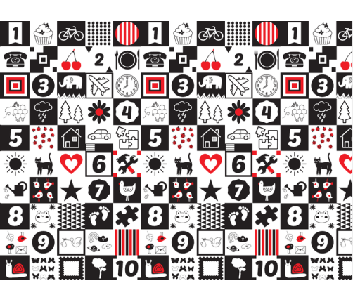 Bocioland Składana Mata Kontrastowa Dwustronna 150x200cm BL123 Happy Day