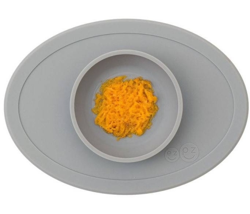 EZPZ Komplet Pierwszych Naczyń Silikonowych First Foods Set Szary