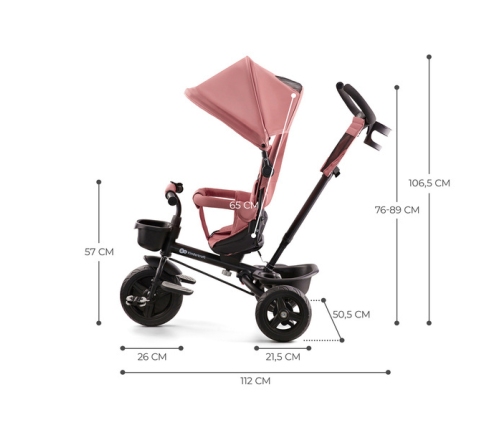 Kinderkraft Aveo Rowerek Trójkołowy Rose Pink