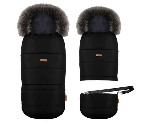 Zaffiro GrowUP 4.0 Plus Black Bērnu ratu guļammaiss ar somu