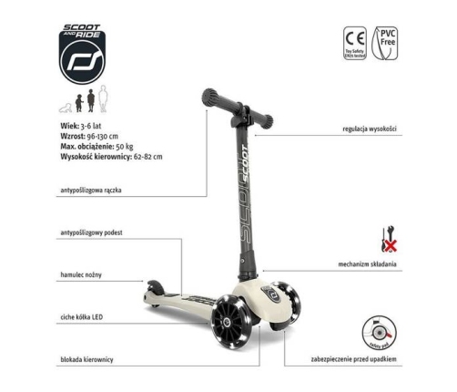 Skrejritenis ScootAndRide Highwaykick 3 LED Ash