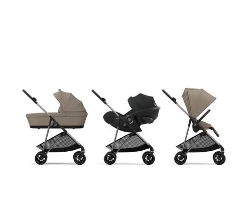 Cybex Melio Almond Beige + Cloud G I-Size Bērnu rati 3in1