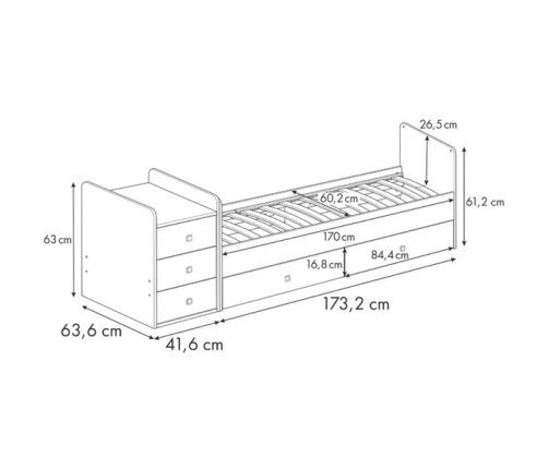 ATB Wielofunkcyjne Łóżeczko 4w1 Smart