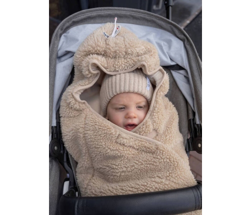 Lodger Polarowy Wielofunkcyjny Otulacz z Polaru Beżowy Teddy Beige