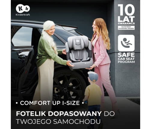 Kinderkraft Comfort Up I-Size Fotelik Samochodowy 9-36 kg Różowy