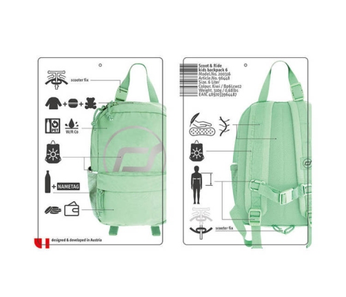 Scootandride Plecak Na Hulajnogę Dla Dzieci 9l 1-5 Lat Kiwi