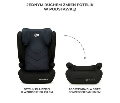 Kinderkraft i-Spark i-Size Fotelik Samochodowy 2w1 15-36 kg Pink