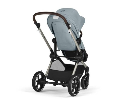 Cybex Eos Lux Wózek Głęboko-Spacerowy Rama Frame Stormy Blue + Aton B2 i-Size Fotelik  0-13kg + Baza One Volcano Black