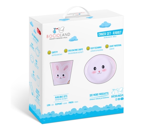 Bocioland Zestaw Naczyń 5 Elementów Królik