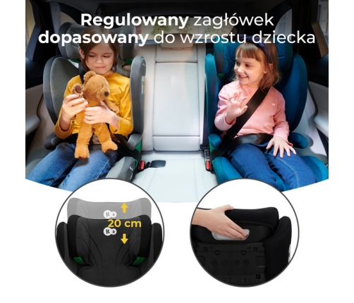 Kinderkraft Junior Fix 2 I-Size Fotelik Samochodowy 15-36kg 100-150cm Graphite Black