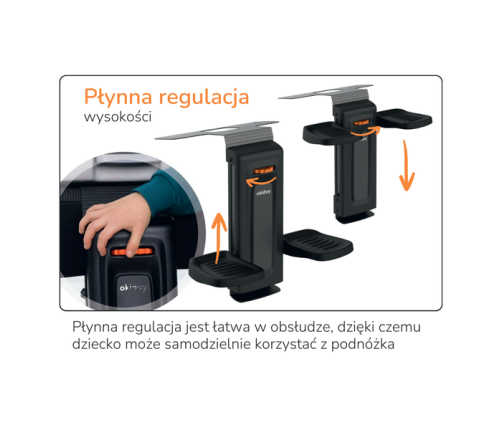 Okiday Stópołapki Podnóżek do Dziecięcych Fotelików Samochodowych Pomarańczowy