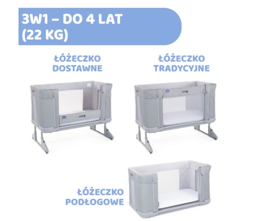 Chicco Next2Me Forever Łóżeczko Dostawne 3w1 do 22kg Rice