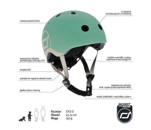 Scoot & Ride Forest regulējama ķivere bērniem (45-51)