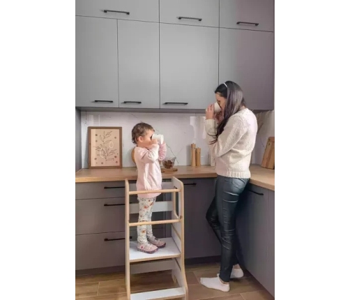 Baby Wood Slim M Kitchen Helper Szary