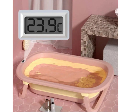 Babyhood BH-328PY Składana Wanienka Dziecięca Z Termometrem Comfort Zielona