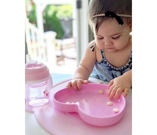 Chicco Talerz Silikonowy Serce 9m+ Różowy