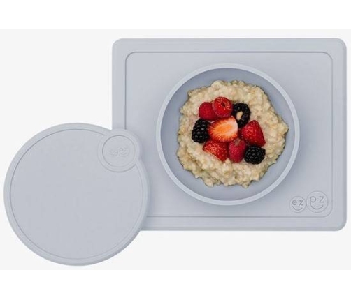 EZPZ Silikonowa Pokrywka Do Miseczki Mini Bowl Pastelowa Szarość