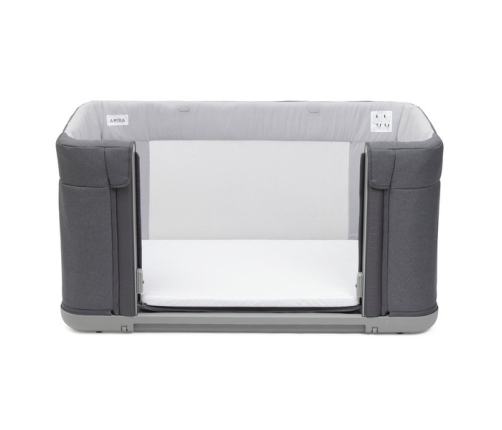 Chicco Next2Me Forever Łóżeczko Dostawne 3w1 do 22kg Slate Grey + Prześcieradło 2szt Pink Pois