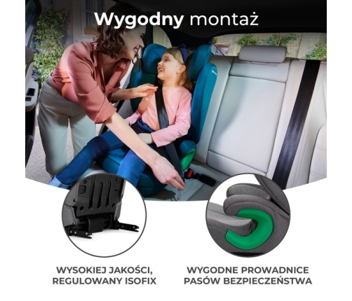 Kinderkraft Junior Fix 2 I-Size Fotelik Samochodowy 15-36kg 100-150cm Rocket Grey